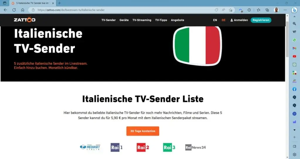 Zattoo Italienische Sender